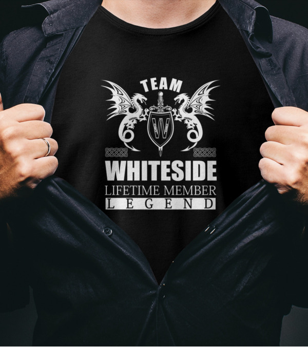 Team Whiteside W Shield Dragons Lifetime Member Legend T-Shirt