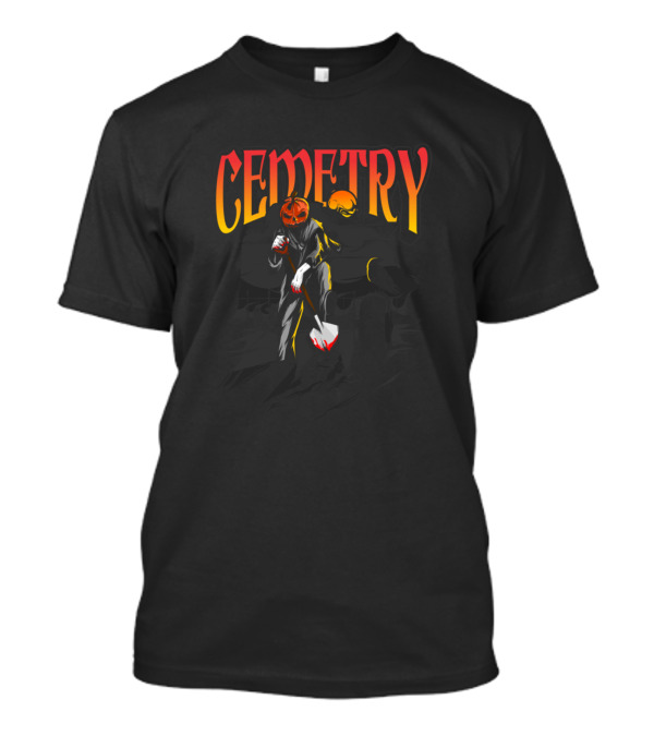 Cemetry Awesome Helloween Pumpkin Grave Digger T-Shirt