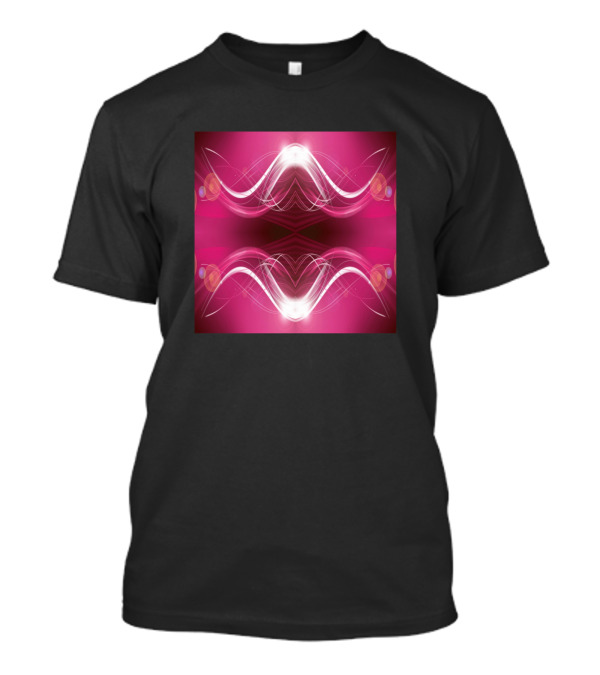 Geometric Symmetrical Pink Neon Waves T-Shirt