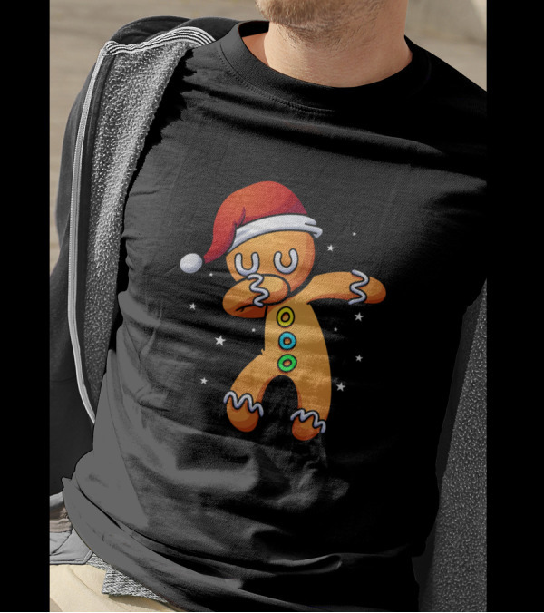 Christmas Cookie Dabbing With Santa Hat Fun Idea T-Shirt