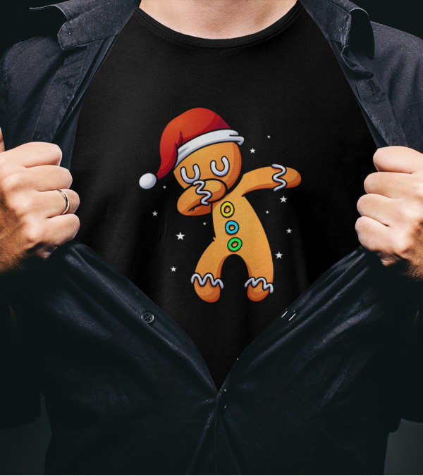 Christmas Cookie Dabbing With Santa Hat Fun Idea T-Shirt
