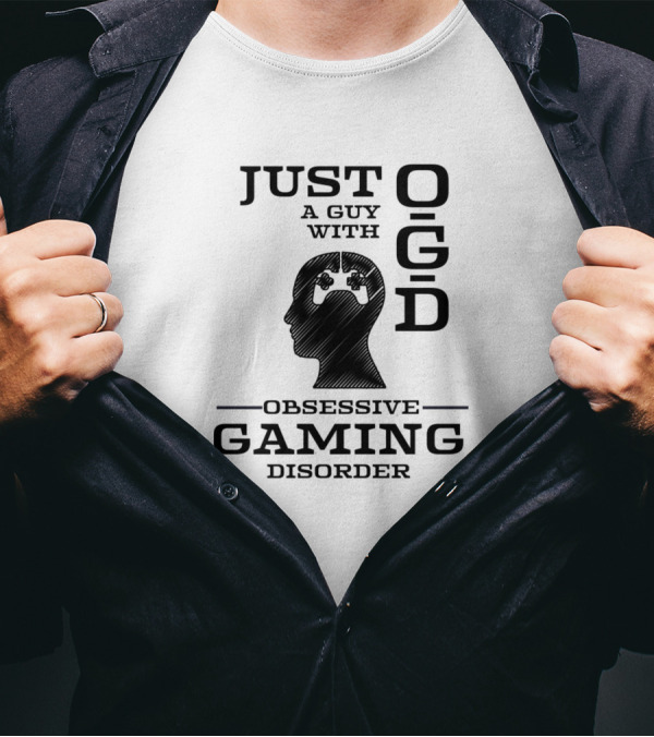 Just A Guy With OGD Obsessive Gaming Disorder Head Silhouette Controller T-Shirt