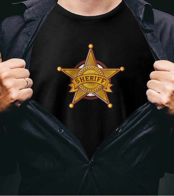 Sheriff Officer Badge Star Emblem T-Shirt