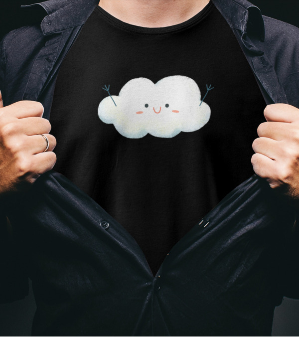 Happy Hug Cloud Cute Smiling Fluffy Cartoon T-Shirt