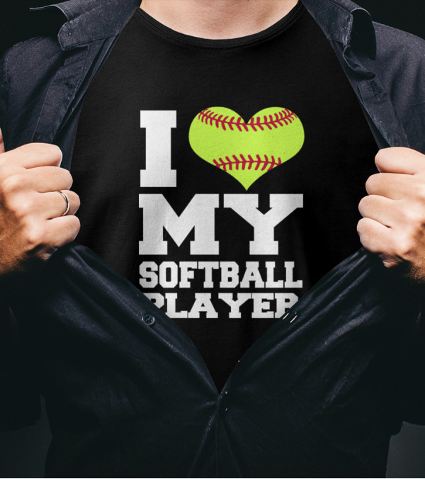 I Heart My Softball Player Fastpitch T-Shirt