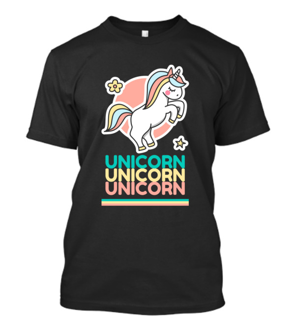 Unicorn Unicorn Unicorn Pastel Cute Flowers T-Shirt