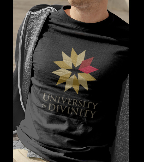 University Of Divinity Star Emblem Gold And Red T-Shirt