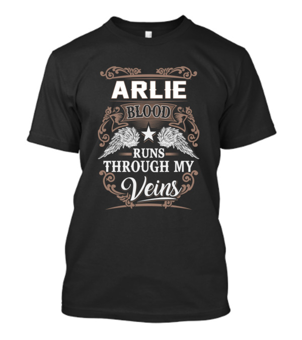 ARLIE Blood Runs Through My Veins Wings Star Ornate T-Shirt