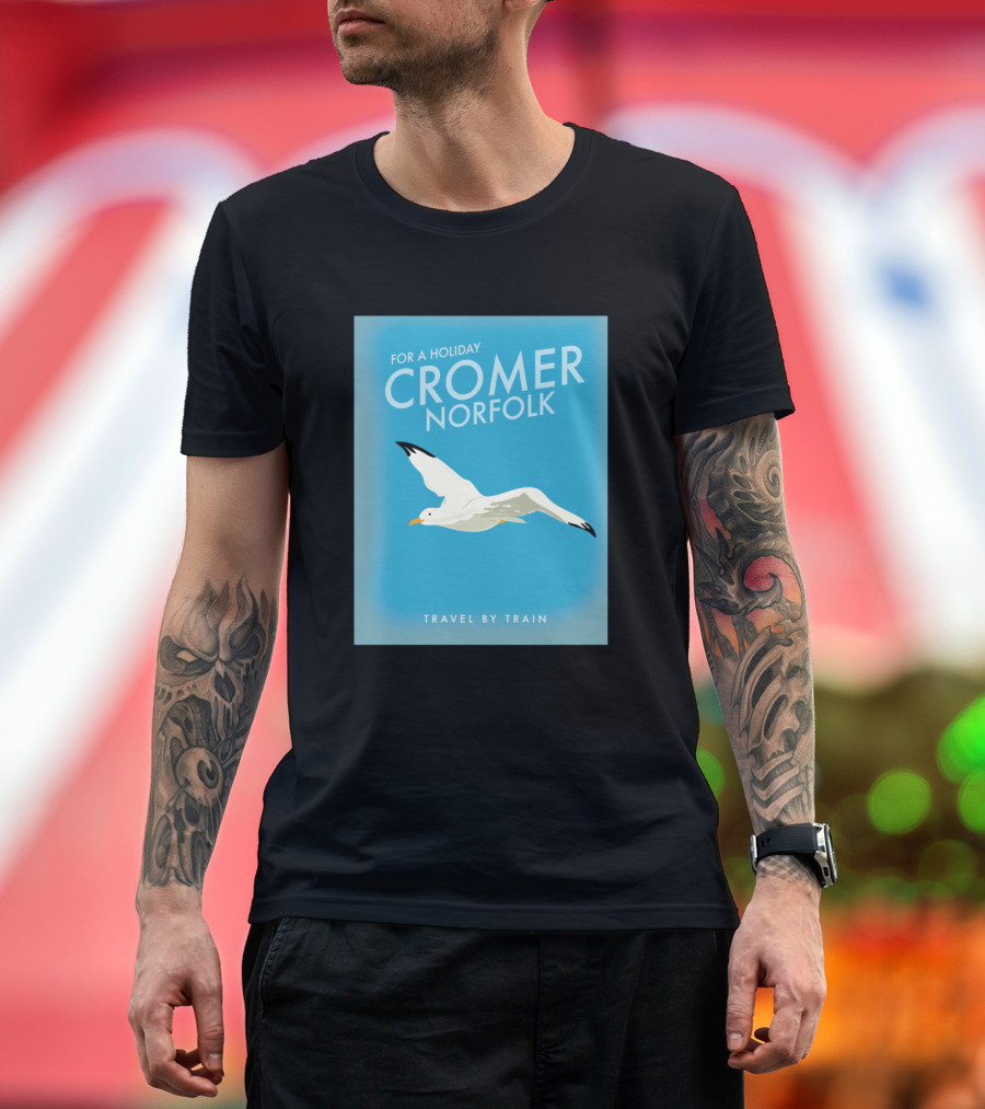 Cromer Norfolk For A Holiday Travel By Train Seagull T-Shirt