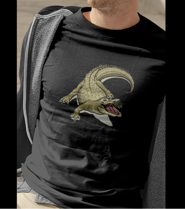Green Crocodile Reptile Open Mouth Predator Animal T-Shirt