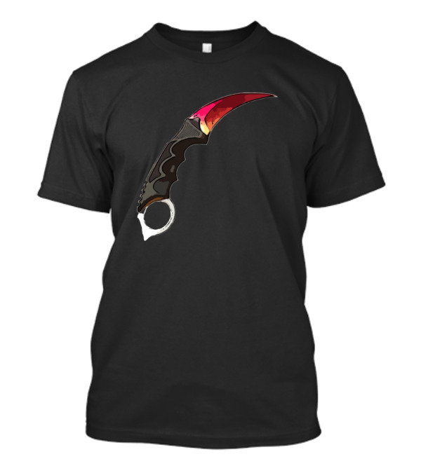 Karambit Fade Skin Counter-Strike Global Offensive Weapon Drawing T-Shirt