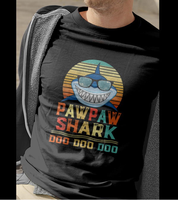 Pawpaw Shark Doo Doo Doo Family Matching Birthday T-Shirt