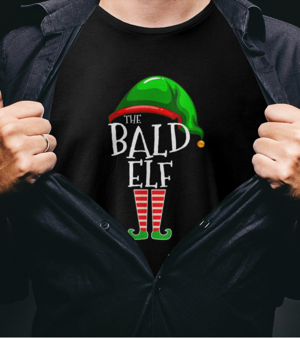 The Bald Elf Green Hat Red Striped Legs Family Matching Group T-Shirt