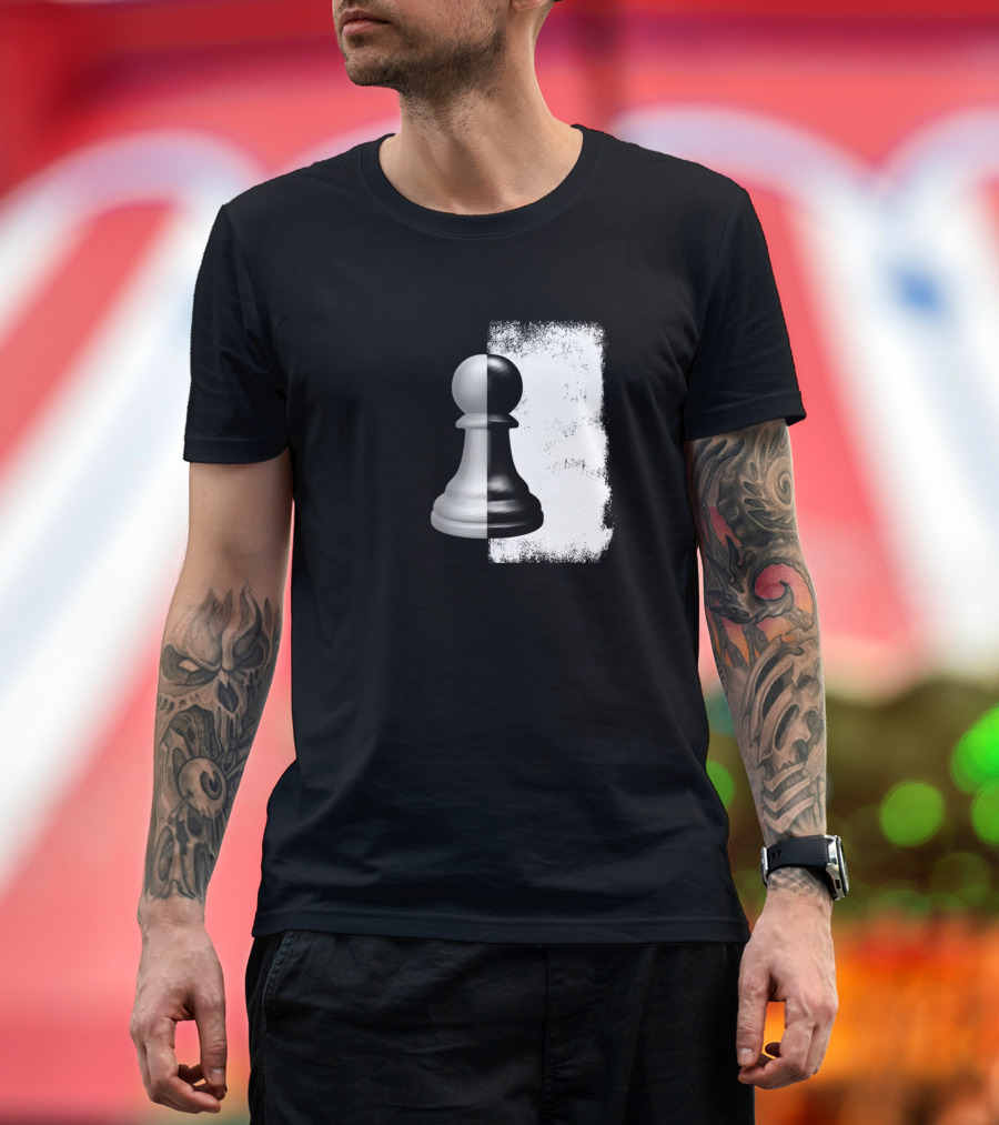 Chess Yin Yang Pawn Black White Duality T-Shirt