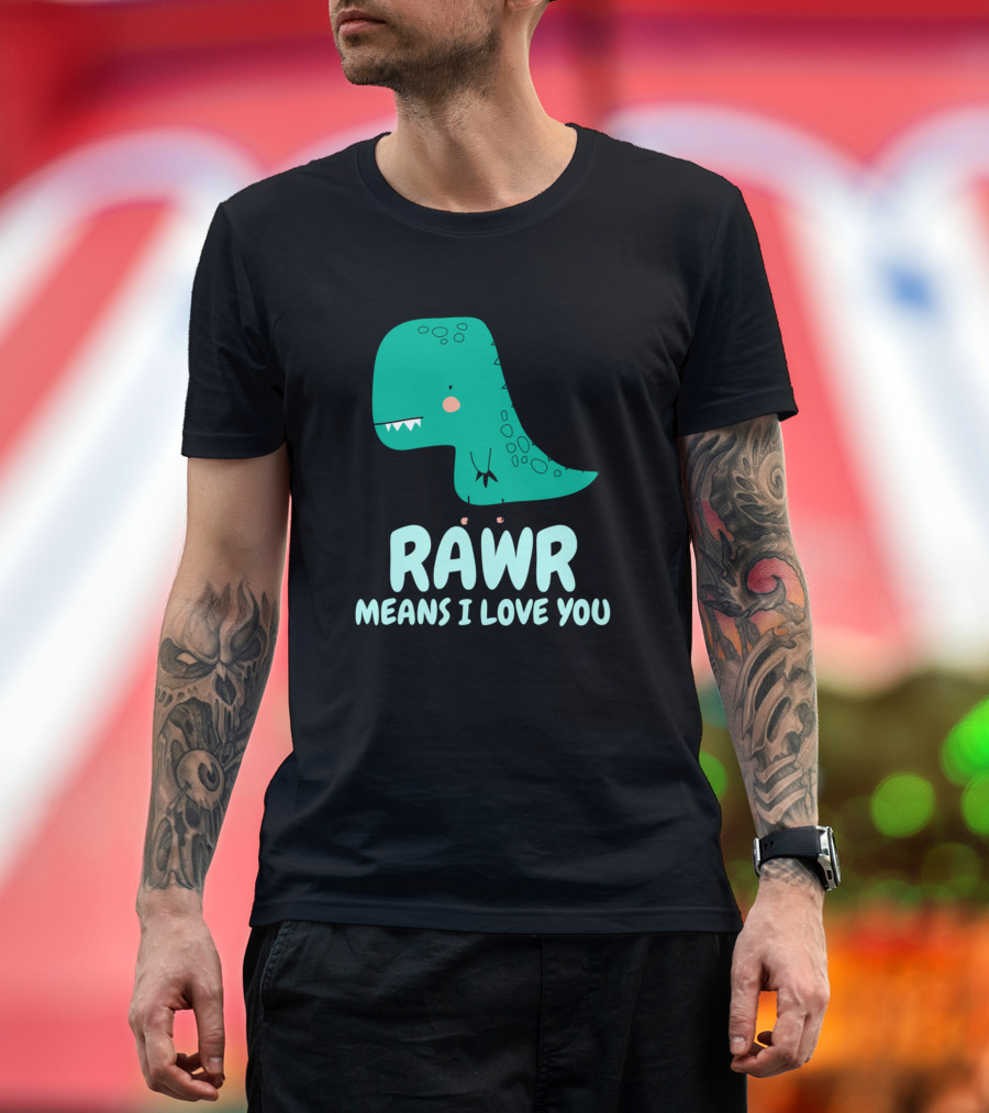 Cute Dinosaur Small Rex Doodle Rawr Means I Love You T-Shirt