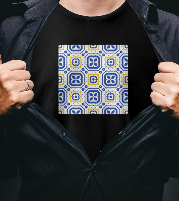 Azulejo 18 Vector Portuguese Moorish Geometric T-Shirt