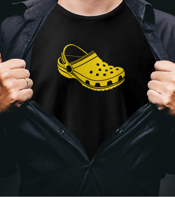 Crocs You Ain't Rockin If You Ain't Crocin Yellow Shoe T-Shirt