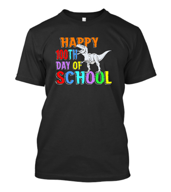 Happy 100th Day Of School Dinosaur Teacher Student T-Shirt
