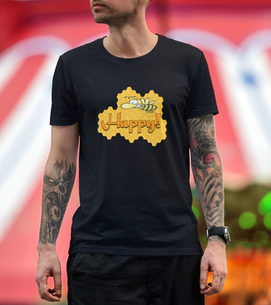 Happy Bee Honeycomb T-Shirt