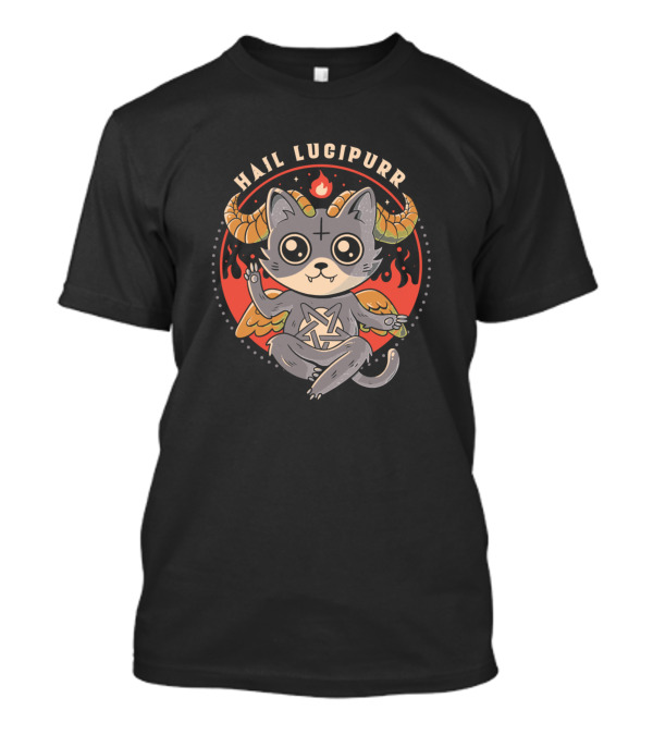 Hail Lucipurr Funny Cat With Wings And Horns T-Shirt