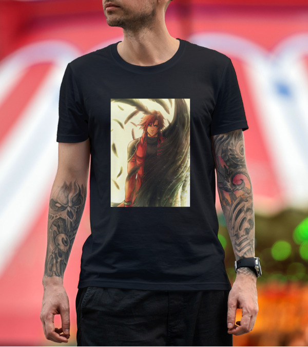 Premium T-Shirt: First Class Military Anime Winged Warrior Character T-Shirt First Class Military Anime Winged Warrior Character T-Shirt