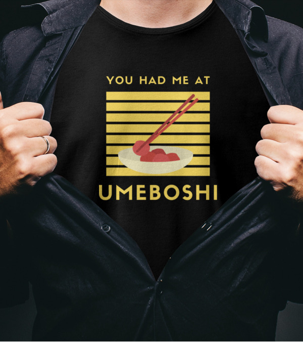 You Had Me At Umeboshi Chopsticks And Bowl With Yellow Stripes T-Shirt