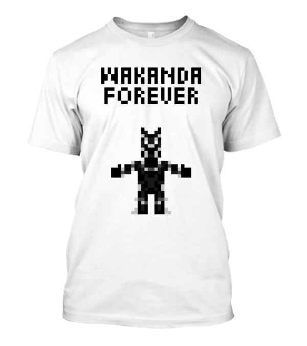 Wakanda Forever 8 Bit Dark Black Panther T-Shirt