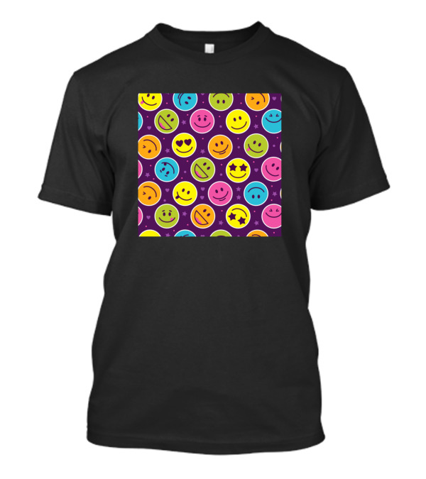Colorful Smiley Faces With Star And Heart Eyes T-Shirt