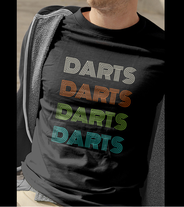 Darts Idea Vintage Style Retro Typography For Dart Players T-Shirt