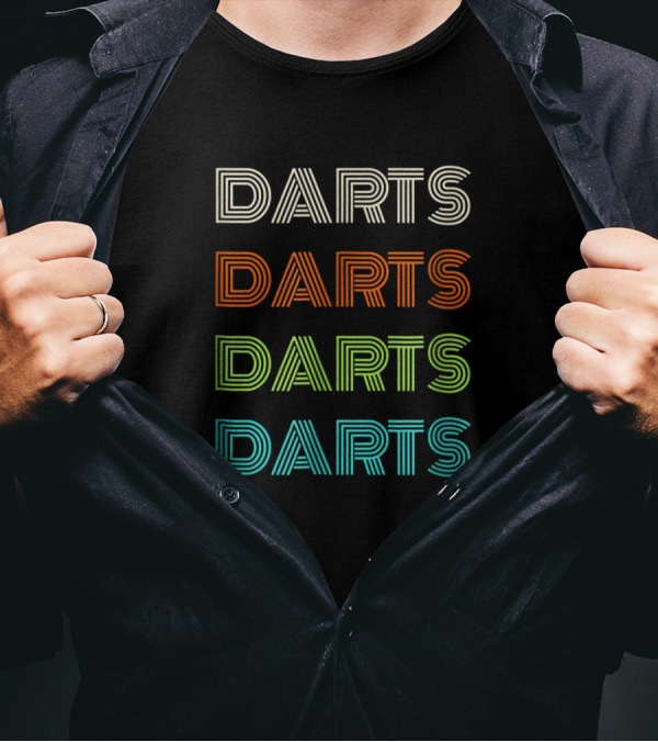 Darts Idea Vintage Style Retro Typography For Dart Players T-Shirt