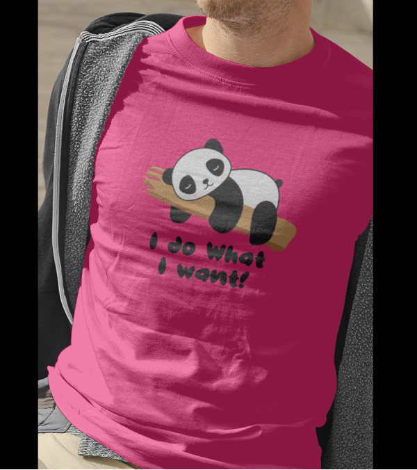 I Do What I Want Funny Panda Bamboo Hug T-Shirt