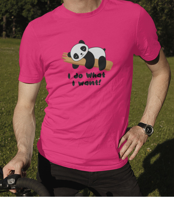 I Do What I Want Funny Panda Bamboo Hug T-Shirt