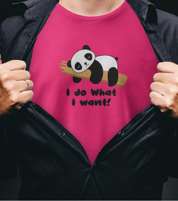 I Do What I Want Funny Panda Bamboo Hug T-Shirt