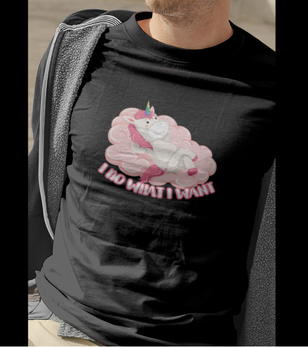 I Do What I Want Unicorn On Pink Cloud T-Shirt