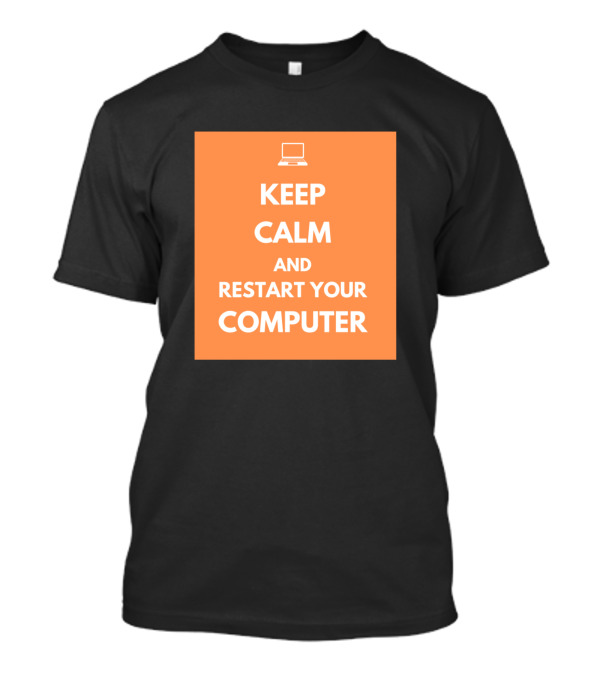 Keep Calm And Restart Your Computer Laptop Icon T-Shirt
