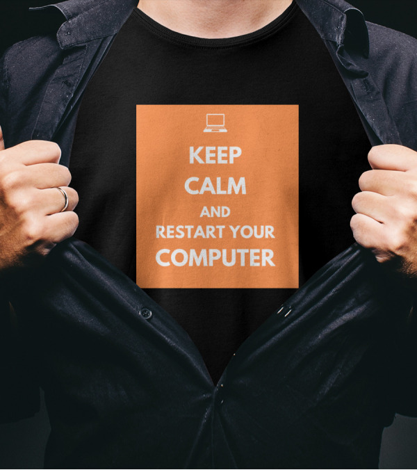 Keep Calm And Restart Your Computer Laptop Icon T-Shirt