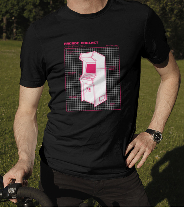 Arcade Cabinet Diagram SCP-6049XX Retro Video Game Grid T-Shirt
