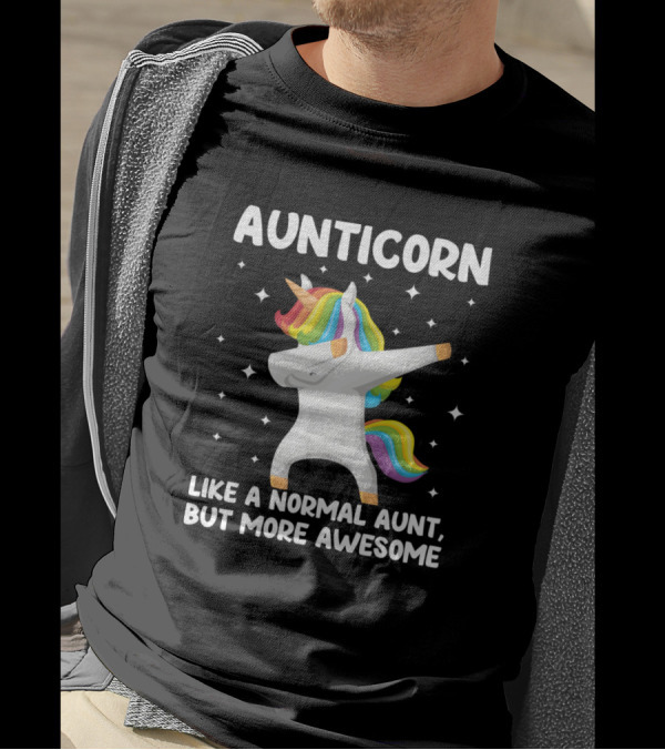 Aunticorn Like A Normal Aunt But More Awesome Dabbing Unicorn T-Shirt
