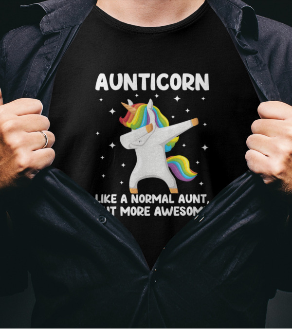 Aunticorn Like A Normal Aunt But More Awesome Dabbing Unicorn T-Shirt