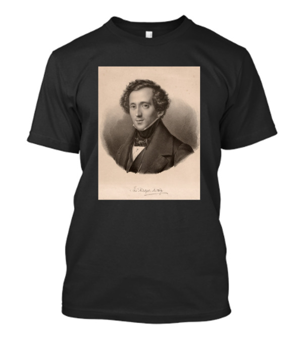 Felix Mendelssohn Portrait Lithograph By Joseph Kriehuber T-Shirt