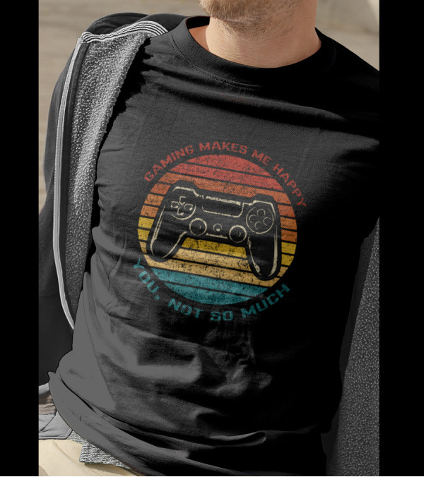 Gaming Makes Me Happy You Not So Much Retro Controller Stripes T-Shirt