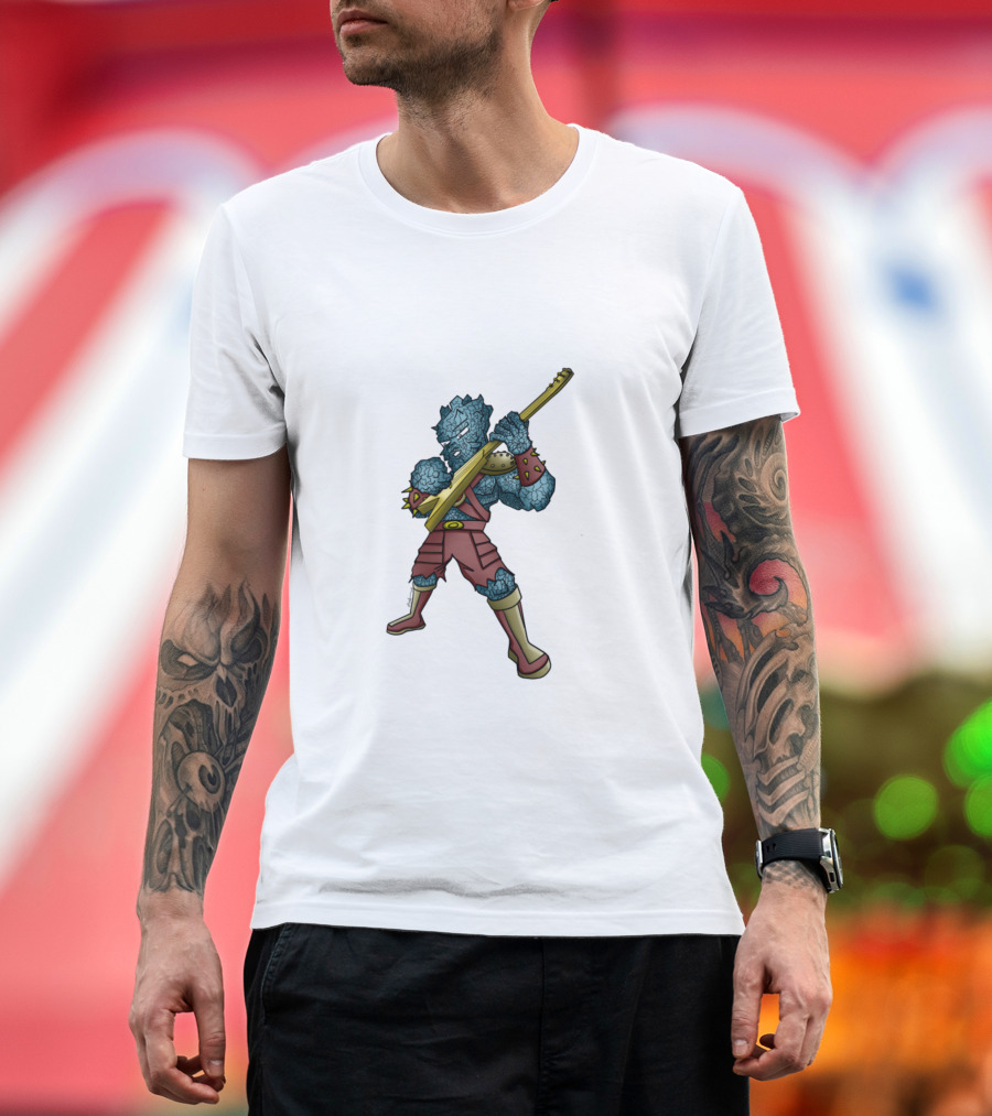 Korg Playing Bass Guitar for The Asgardians Band T-Shirt