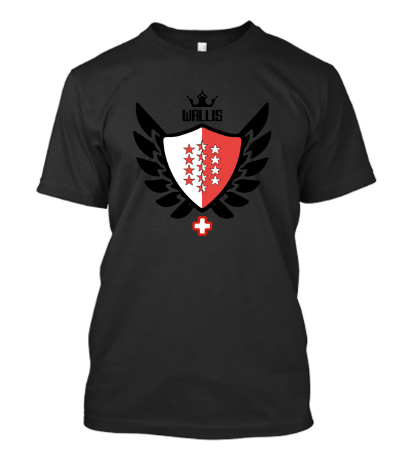 Wallis Wappen Schweiz Valais Coat Of Arms Swiss Cross T-Shirt