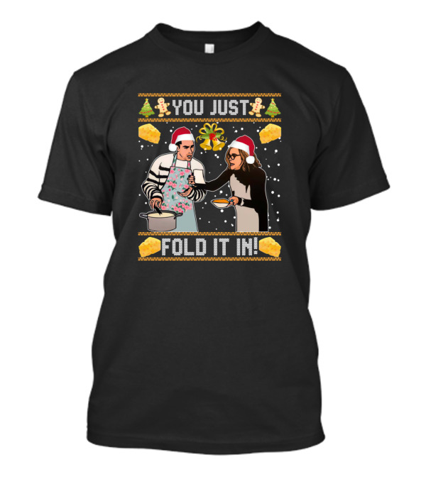 Christmas You Just Fold It In Santa Hat Cooking Scene Holiday T-Shirt
