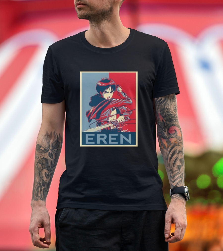 Eren Jaeger Poster Art Attack on Titan Character Iconic T-Shirt
