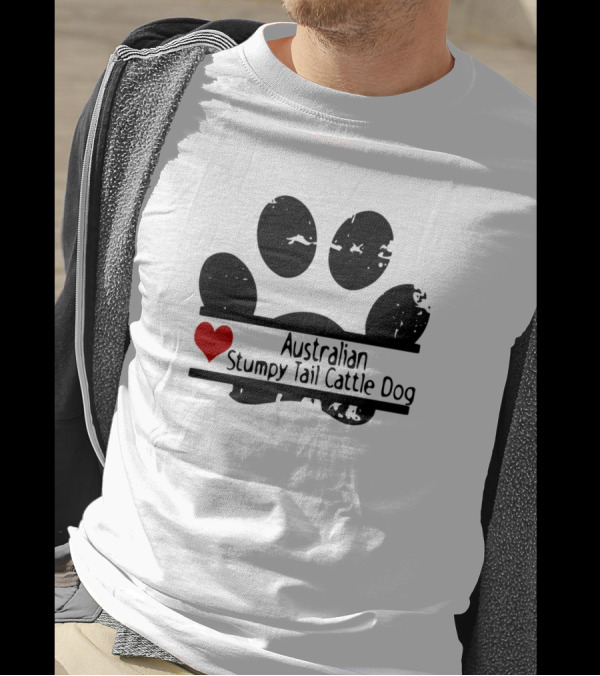 Australian Stumpy Tail Cattle Dog Heart Paw T-Shirt