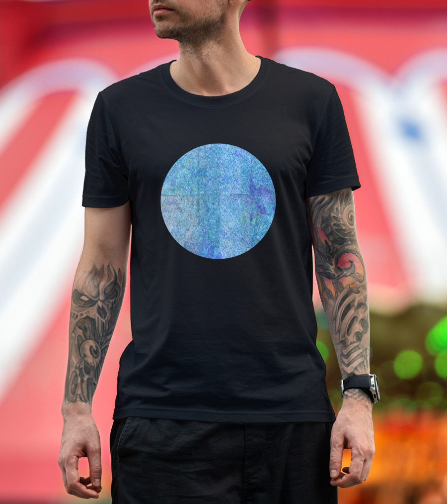 Frozen Blue Textured Circle T-Shirt