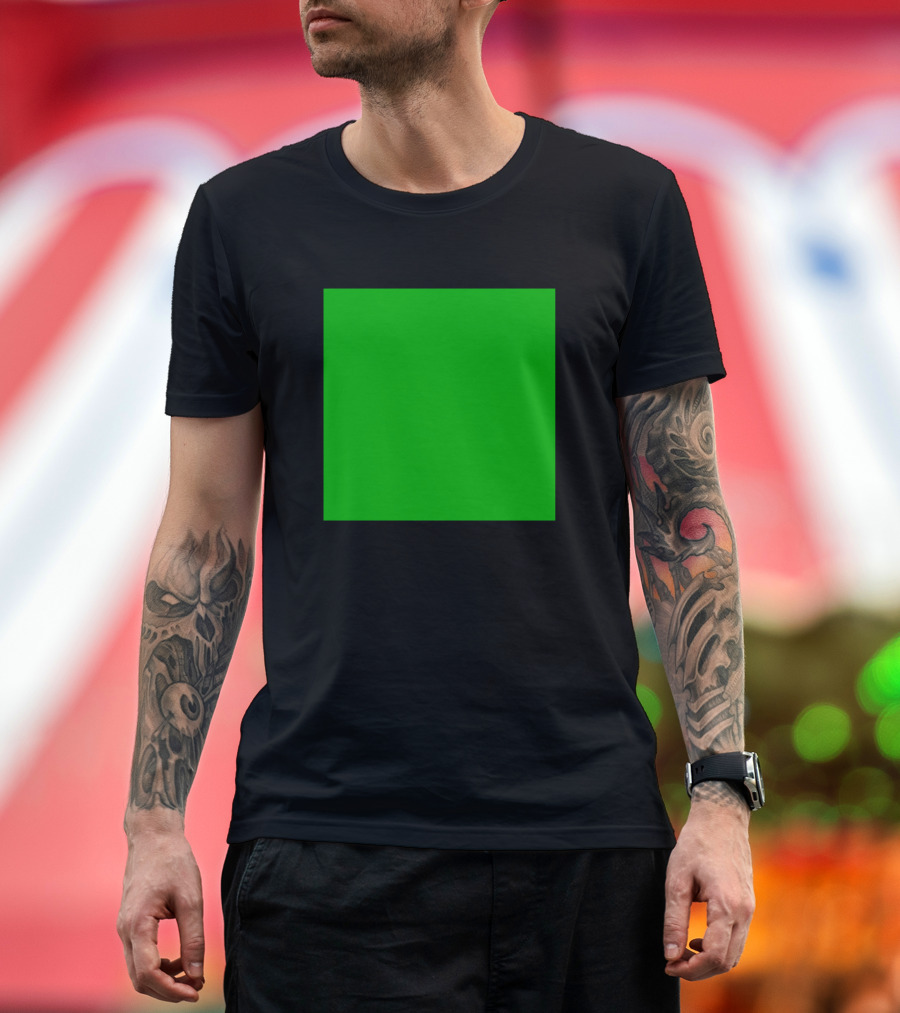 Grass Green Solid Plain Green Square T-Shirt