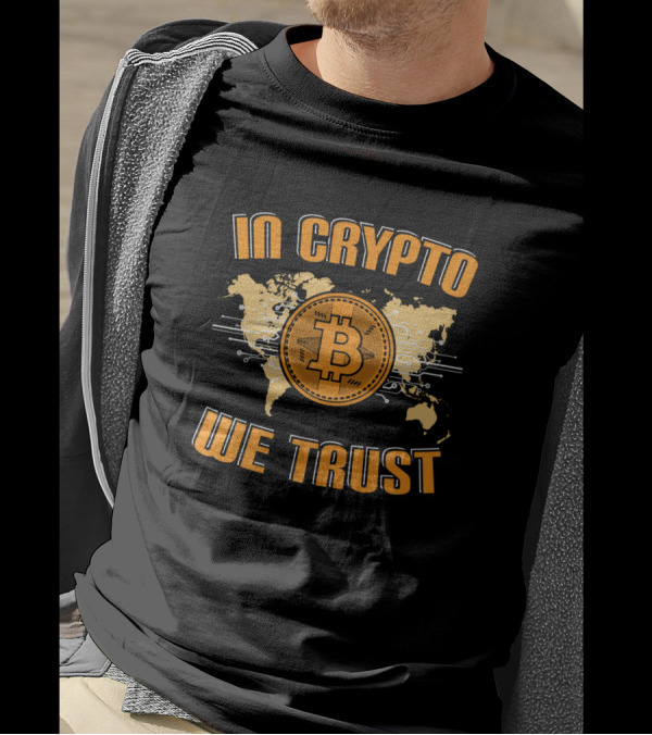 In Crypto We Trust Bitcoin Blockchain Trader Map T-Shirt