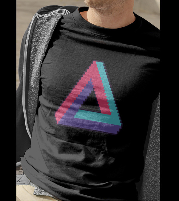 Infinite Triangle Pixel Art Retro Colors T-Shirt